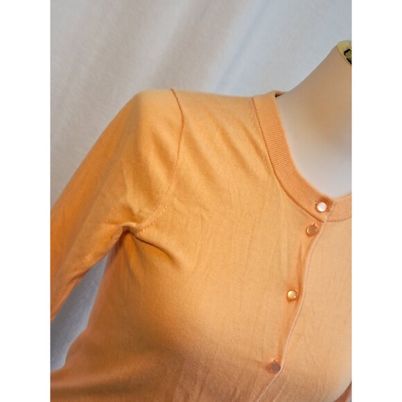 J.Crew 100% Cotton Button Up Clare Cardigan Sweater Orange EUC Size S - Picture 4 of 10